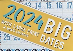 A4 Wall 2024 Calendar BIG DATE Large Print australia Print 16 month Calendar2024