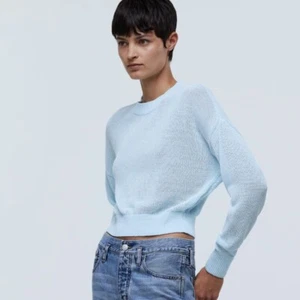 Madewell Sweater XXS Light Blue Loose Knit Crewneck Pullover Long Sleeve Top NWT - Picture 1 of 22