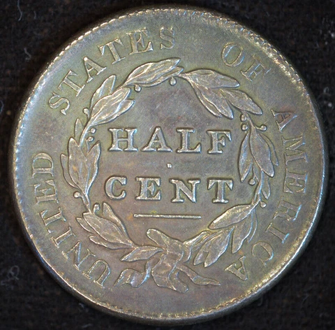 1829 Classic Head Half Cent, Almost Uncirculated Details, Old Scratch Obv, C4721 Cover