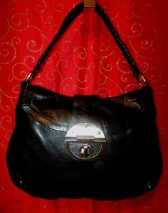 NEU ELLIOTT LUCCA OPAL SCHWARZ LEDER FALTBARER DREHVERSCHLUSS HOBO SCHULTERTASCHE 11HX15L - Bild 1 von 12