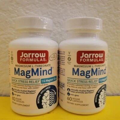 Jarrow Formulas MagMind  1 G Magtein Quick Stress Relief 60 Caps Each Pack of 2 - Image 1 of 2