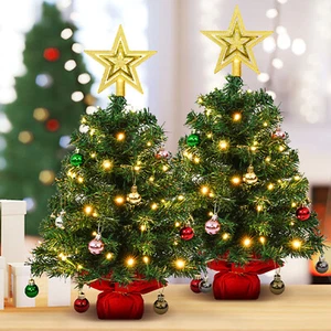 2X Künstlicher Weihnachtsbaum Tannenbaum LED Beleuchtet Geschmückt Christbaum - Bild 1 von 13