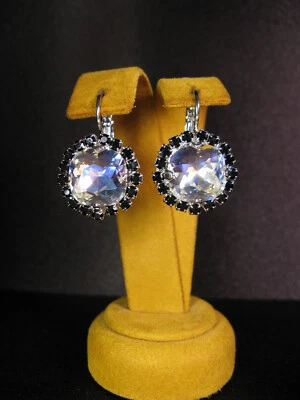 PENDIENTES JOYERÍA MARIANA FLOR CRISTALES DE SWAROVSKI Negro Transparente RP Regalo Navidad Foto 1 de 2