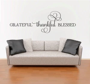 Grateful Thankful Blessed Bible Quoto Wall Decor Decal Sticker Removable - Picture 1 of 1