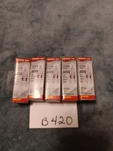 5 Satco G9 Base 60W 120V Clear Double Loop Base T4 Light Bulbs - Picture 1 of 1