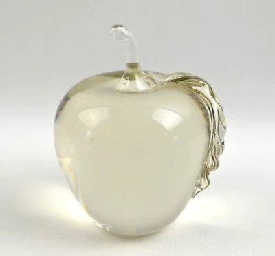 Pisapapeles manzana vidrio macizo transparente fruta decorativa 3" de peso Foto 1 de 4