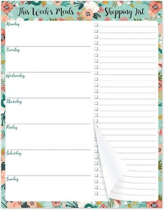 Weekly Meal Planner - Grocery List Magnetic Notepads 7" X 9" Meal Planning Pad w - Picture 1 of 2