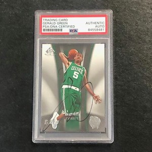 2006-07 SP Game Used #6 Gerald Green Signed Card AUTO PSA Slabbed Celtics