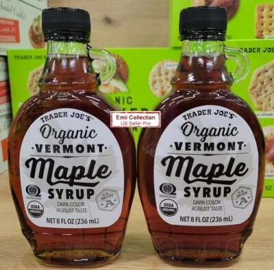 Trader Joe’s Organic Vermont Maple Syrup Dark Color Robust Taste (2 Bottles) - Image 1 of 2