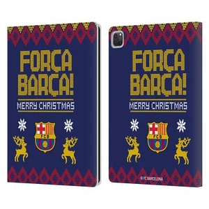 OFFICIAL FC BARCELONA CHRISTMAS JUMPER LEATHER BOOK WALLET CASE FOR APPLE iPAD - Picture 1 of 8