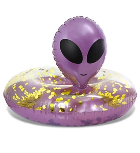POZA Inflatable Alien Pool Float Tube - Vinyl UV Resistant Float - Purple Gold - Picture 1 of 7