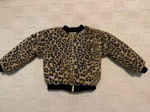 Little Girls Size 5 EPIC THREADS Reversible Brown Leopard/Gold Bomber Jacket - Picture 1 of 13