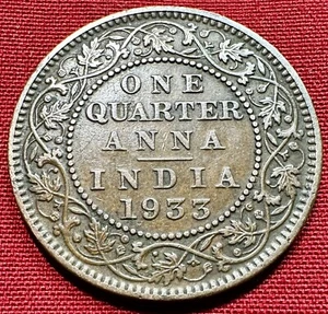 1933 British India One Quarter Anna - King George - geprägt in Kalkutta - Bild 1 von 2