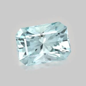 4.80cts EXQUISITE CUSTOM EMERALD CUT NATURAL MADAGASCAR ICE BLUE AQUAMARINE - Picture 1 of 1