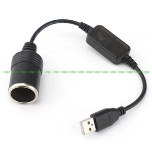 USB 5V to Cigarette Lighter Plug 12V Cable Converter fr Car Video Recorder Radar - Picture 1 of 8