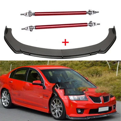Carbon Fiber Front Bumper Spoiler Splitter Strut Rods For Pontiac G8 GTO  W Foto 1 de 4