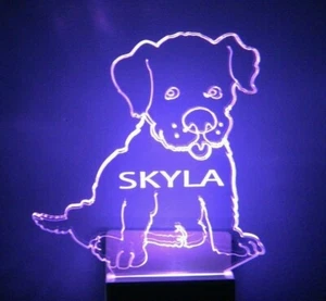 Luz nocturna personalizada LED enchufable multicolor con sensor de anochecer a amanecer para cachorro perro - Imagen 1 de 12