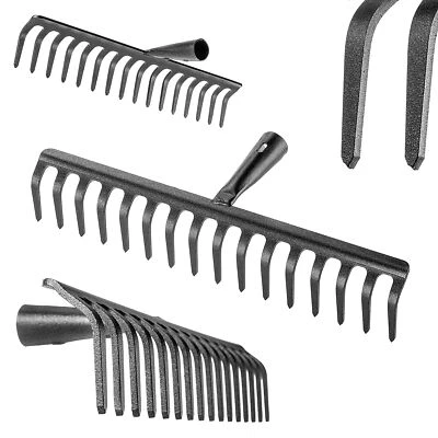 KADAX Gartenharke ohne Stiel, aus Stahl, Rasenrechen, 16 Zinken - Bild 1 von 4