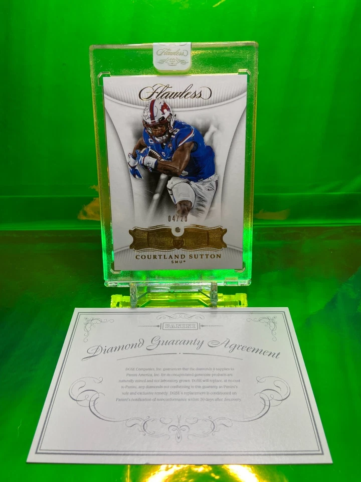 #4/20 2018 RC Courtland Sutton Flawless Diamond W/Cert Card SMU Denver Broncos - Image 1 of 1