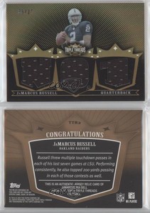 2007 Topps Triple Threads Relics Sepia /27 JaMarcus Russell #TTR2 Rookie RC