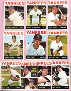 New York Yankees 1964 Topps 21 Karten Lot Howard Richardson Kubek Boyer Tresh EXMT - Bild 1 von 4