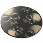 Round Mouse Mat - Amazing Creepy Skull Sketch Office Gift #14211