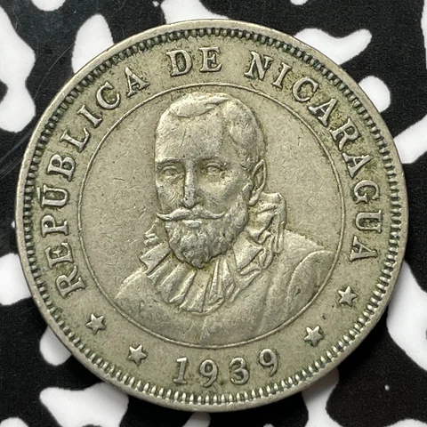 1939 Nicaragua 50 Centavos Lot#M3907 Rim Damage Cover