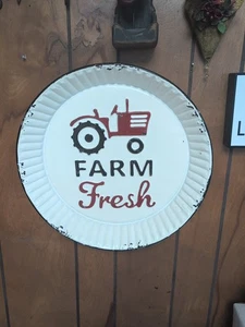 Großes rundes Farm Fresh Schild - Bild 1 von 3