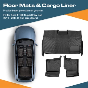 Tapetes forro de coche para Ford F-150 F150 2010-2014 cabina SuperCrew TPE todo tipo de clima - Imagen 1 de 22