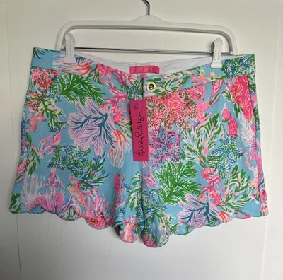Corto tejido Lilly Pulitzer Buttercup azul celeste Cay To My Heart talla 10 nuevo con etiquetas Foto 1 de 4