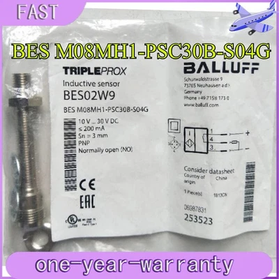 1PCS NEW For BALLUFF proximity switch BES02W9 BES M08MH1-PSC30B-S04G Fast Ship # - Image 1 of 4