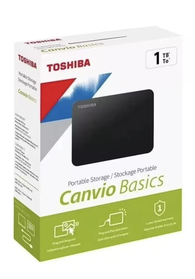 Toshiba Canvio Portable External Hard Drive USB 3.0 for PC, Xbox,PS4 1TB Ssd  - Image 1 of 4