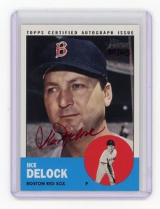 2012 Topps Archives Ike Delock Red Ink Auto Signed Roa-id SSP Rare - Picture 1 of 2
