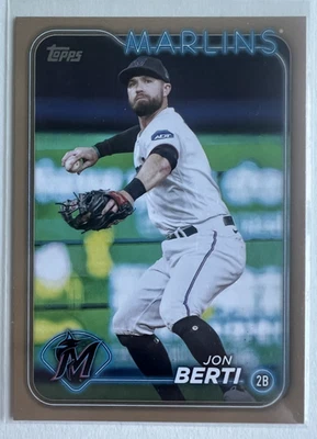 2024 Topps Series 2 - Jon Berti #524 Gold 1696/2024, Miami Marlins - Image 1 of 2