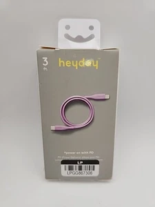 3' 8-Pin For Apple to USB-C Round Cable - heyday Pastel Lavender - Photo 1 sur 1