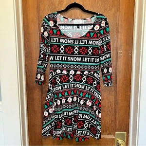 EUC Let It Snow Christmas Dress by Love Derek Large - Picture 1 of 4