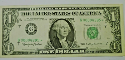 Series 1963 $1 FRN Star Note and Low Serial Number 000043958 - Image 1 of 2