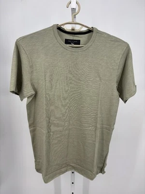 New Rag & Bone Matthew Slub Jersey Tee Mens Moss Green Cotton S/S $98 - Image 1 of 3
