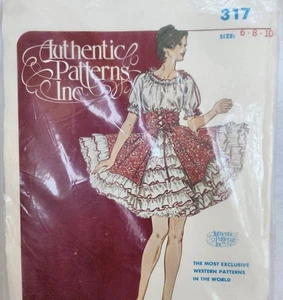 AUTHENTIC PATTERNS INC. Square Dance Western Kleid Rock Muster 317 Größe 6-8-10 - Bild 1 von 4