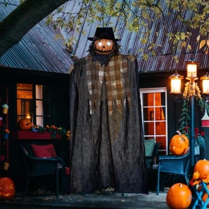 Decoración Fantasma Calabaza Colgante Halloween Tamaño Natural 6', Ilumina Ojos y Cr... - Imagen 1 de 9