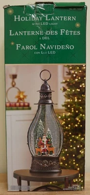 Navidad Papá Noel + Reno 20" Jumbo Linterna de Vacaciones LED Brillo Luz de Nieve Foto 1 de 4