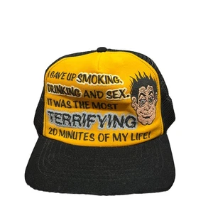 Gorra gorra gorra de camionero vintage años 80 I Give Upsmoking bebida y broma sexual nueva de colección - Imagen 1 de 8