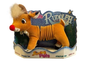 Slinky Pets Rudolph The Red-Nosed Reindeer Plush Stretch Toy - 1999 - Picture 1 of 2