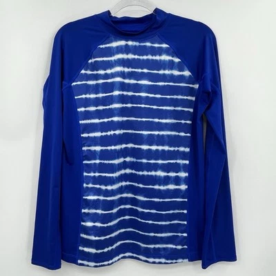 Camisa de natación Lands End Rash Guard juvenil XL 18-20 manga larga azul Foto 1 de 4