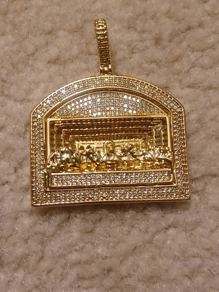 Colgante Última Cena Circonita cúbica - Chapado en Oro 14k sobre Latón - Hermoso Foto 1 de 1
