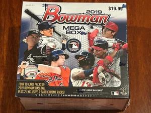 2019 Bowman Baseball Mega Box Factory New Sealed 50 Cards RC - Picture 1 of 6
