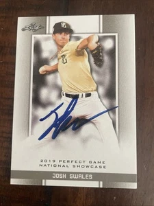 JOSH SWALES 2019 "1ST EVER PRINTED" LEAF PERFECT GAME NIKE RC #144! AUTO SIGNED - Picture 1 of 8