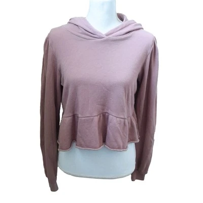 Project Social T URBAN OUTFITTERS UO Peplum Cropped Hoodie Sweatshirt Size M - Image 1 of 4