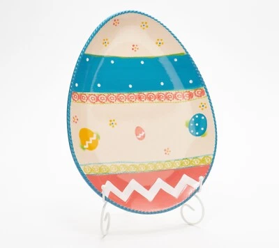 Bandeja de servir em forma de ovo Temp-tations 15i, folha de biscoito, prato oval H217863 - Imagem 1 de 4