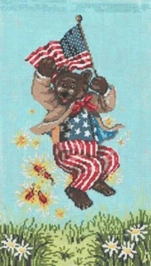 Needlepoint Handpainted Sandra Gilmore Jump for July 7x12 - Picture 1 of 1